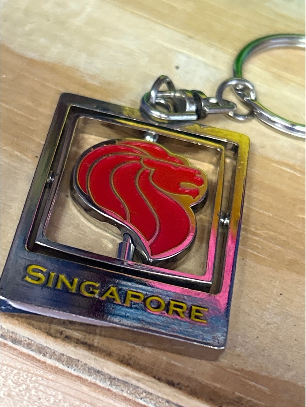 Singapore Lion Head Metal Keychain Souvenir
